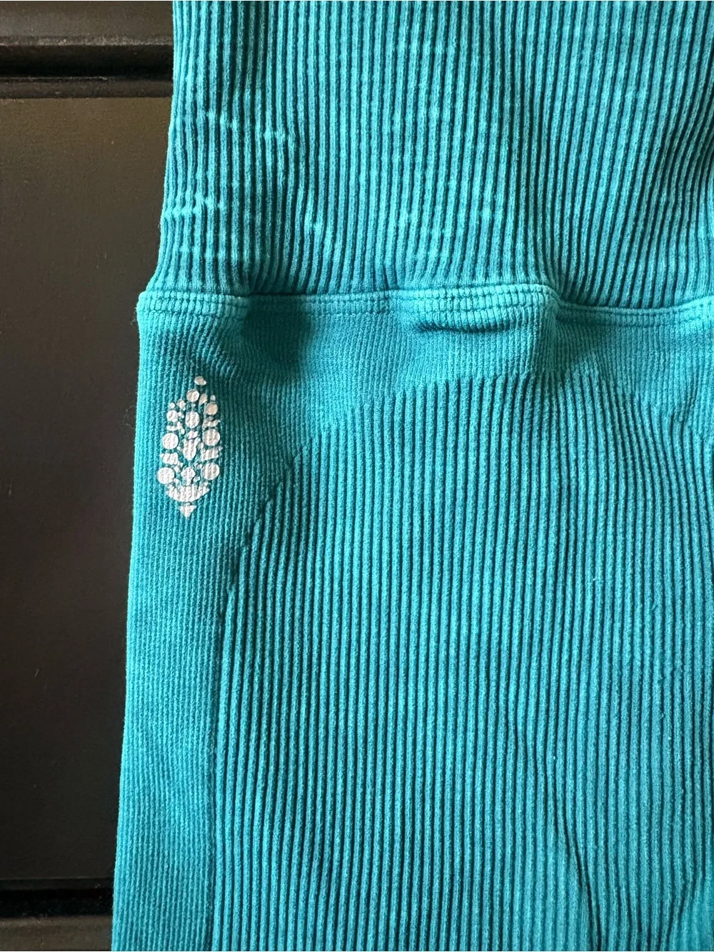 Free People Teal Ribbed Leggings